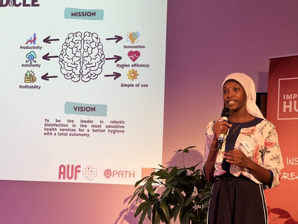 Lafiya Innovators Dakar Ndeye Ndack Sady Ndiaye during her impressive pitch at InnovationHub Basel.